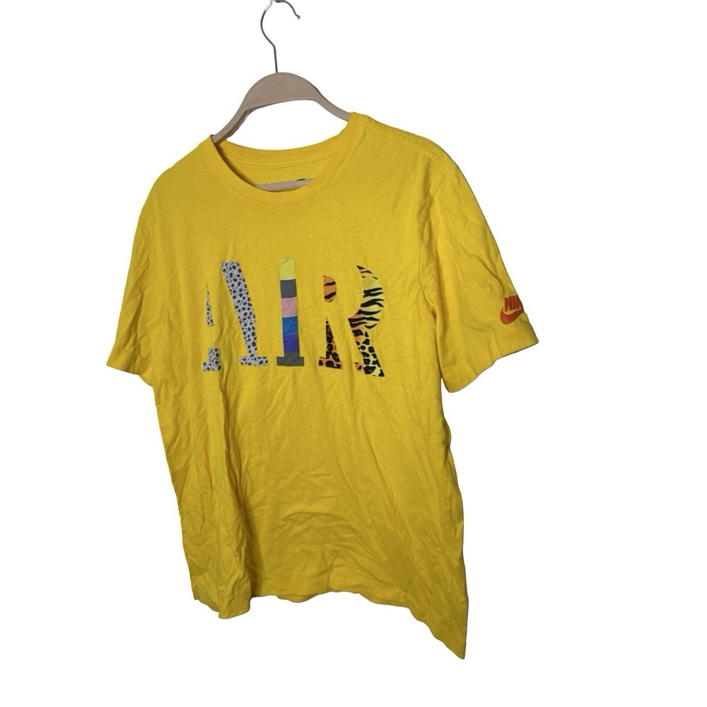 Nike Air Tee Men's Yellow T Shirt Size M Leopard Tiger Stripe Print